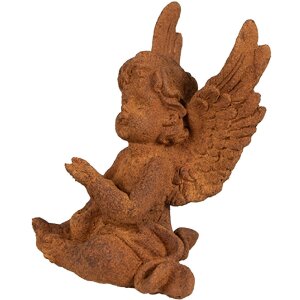 Clayre & Eef 6PR4070 Angel Decoration 9x8x12 cm Brown