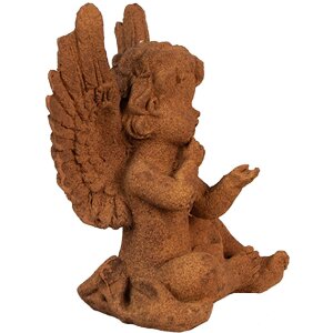 Clayre & Eef 6PR4072 Angel Decoration 9x8x11 cm Brown