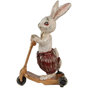 Clayre & Eef 6PR4082 Decorative Rabbit White Gold-coloured 15x9x25 cm