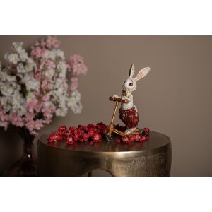 Clayre & Eef 6PR4082 Decorative Rabbit White Gold-coloured 15x9x25 cm