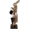 Clayre & Eef 6PR4083 Decorative Rabbit White Gold 11x10x35cm