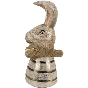 Clayre & Eef 6PR4085 Rabbit Decoration 10x10x20cm White Gold coloured