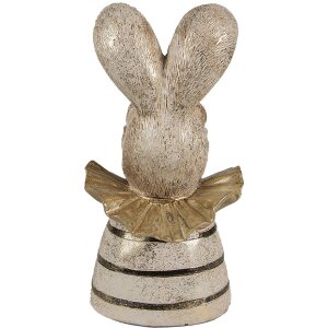 Clayre & Eef 6PR4085 Rabbit Decoration 10x10x20cm White Gold coloured