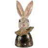 Clayre & Eef 6PR4086 Rabbit Decoration White Gold-coloured 11x11x23 cm