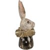 Clayre & Eef 6PR4086 Rabbit Decoration White Gold-coloured 11x11x23 cm