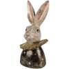 Clayre & Eef 6PR4086 Rabbit Decoration White Gold-coloured 11x11x23 cm