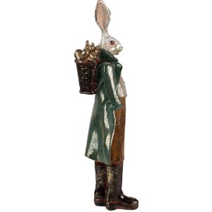 Clayre & Eef 6PR4088 Decorative Rabbit White Gold 10x10x36 cm