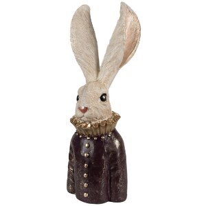 Clayre & Eef 6PR4089 Decorative Rabbit White Gold 16x14x42 cm