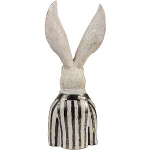 Clayre & Eef 6PR4090 Decorative Rabbit 16x14x42 cm White Black