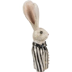 Clayre & Eef 6PR4090 Decorative Rabbit 16x14x42 cm White Black