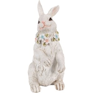 Clayre & Eef 6PR4092 Decorative Rabbit White 12x9x20 cm