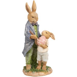 Clayre & Eef 6PR4094 Decoration Rabbit 9x9x21 cm Brown