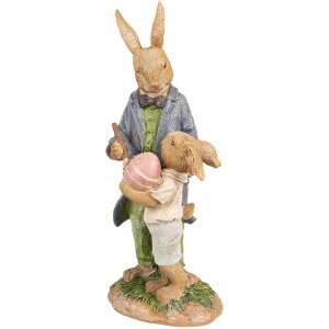 Clayre & Eef 6PR4094 Decoration Rabbit 9x9x21 cm Brown