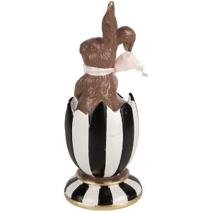 Clayre & Eef 6PR4100 Decorative Rabbit in an Egg Brown White Ø 8x19 cm