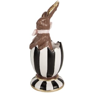 Clayre & Eef 6PR4100 Decorative Rabbit in an Egg Brown White Ø 8x19 cm