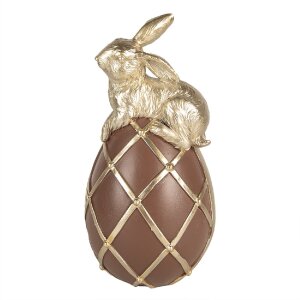 Clayre & Eef 6PR4101 Decorative Rabbit on Egg Brown...