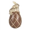 Clayre & Eef 6PR4101 Decorative Rabbit on Egg Brown Ø 10x20 cm