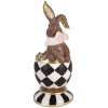 Clayre & Eef 6PR4102 Decorative Rabbit in an Egg 8x7x19cm Brown White Gold