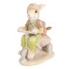 Clayre & Eef 6PR4108 Rabbit on Tricycle Decoration 11x6x12 cm Brown