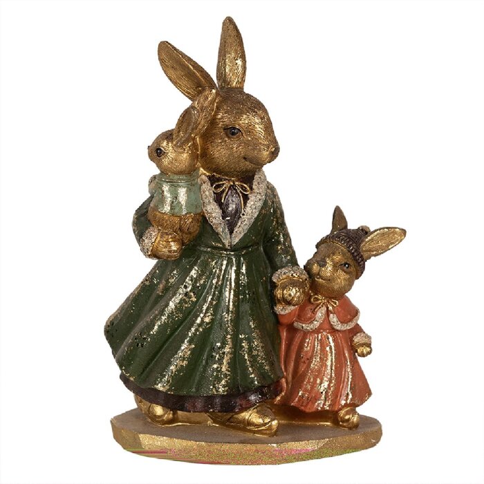 Clayre & Eef 6PR4113 Decorative Rabbit 13x10x19 cm Gold coloured