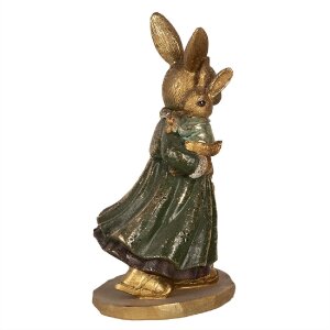 Clayre & Eef 6PR4113 Decorative Rabbit 13x10x19 cm Gold coloured