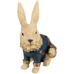 Clayre & Eef 6PR4117 Rabbit Decoration 27x17x29 cm Beige Blue