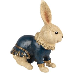 Clayre & Eef 6PR4117 Rabbit Decoration 27x17x29 cm Beige Blue