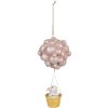 Clayre & Eef 6PR4125 Hot Air Balloon Decorative Pendant 11x10x22cm Beige Pink