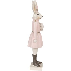 Clayre & Eef 6PR4130 Decorative Rabbit Beige Pink 7x6x23 cm