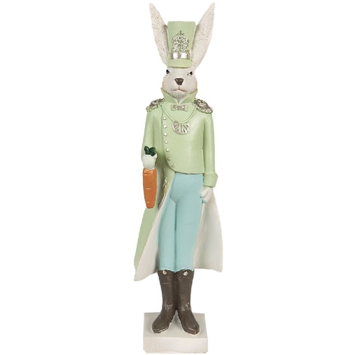 Clayre & Eef 6PR4131 Decorative Rabbit Beige Green 7x6x23 cm