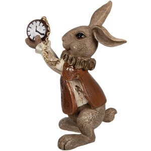 Clayre & Eef 6PR4143 Decorative Rabbit 10x8x13 cm Brown