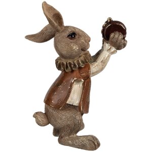 Clayre & Eef 6PR4143 Decorative Rabbit 10x8x13 cm Brown