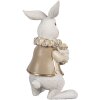 Clayre & Eef 6PR4152 Decorative Rabbit White Brown 8x7x13 cm