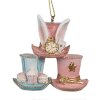 Clayre & Eef 6PR4155 Decorative Hanger Hat Pink Blue 7x4x7 cm