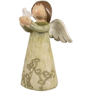 Clayre & Eef 6PR4981 Decoration Angel Green 7x6x12 cm