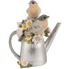 Clayre & Eef 6PR4982 Birds on Watering Can Decoration 11x8x13cm Grey