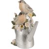 Clayre & Eef 6PR4982 Birds on Watering Can Decoration 11x8x13cm Grey