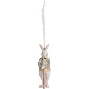 Clayre & Eef 6PR4987 Hanging Decoration Rabbit White...