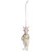 Clayre & Eef 6PR4989 Decorative Hanger Rabbit 4x4x10 cm White Green