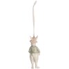 Clayre & Eef 6PR4989 Decorative Hanger Rabbit 4x4x10 cm White Green