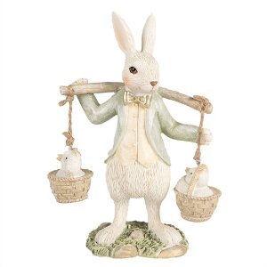 Clayre & Eef 6PR4993 Decorative Rabbit White/Green...