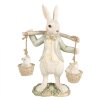 Clayre & Eef 6PR4993 Decorative Rabbit White/Green 12x7x17cm