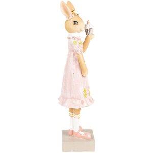 Clayre & Eef 6PR5003 Decorative rabbit 9x8x28 cm in brown pink