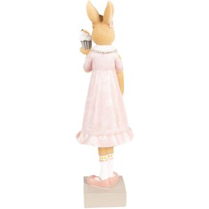 Clayre & Eef 6PR5003 Decorative rabbit 9x8x28 cm in brown pink