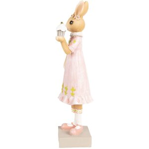 Clayre & Eef 6PR5003 Decorative rabbit 9x8x28 cm in brown pink