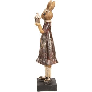 Clayre & Eef 6PR5004 Decorative rabbit 9x8x28 cm in brown