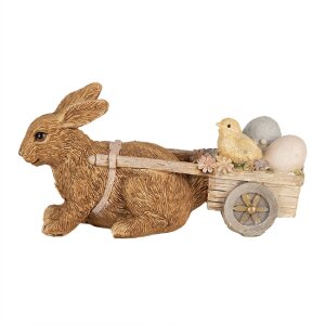 Clayre & Eef 6PR5005 Decorative Rabbit with Trolley...