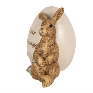 Clayre & Eef 6PR5006 Decorative Rabbit with Egg 12x7x9cm Brown