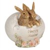 Clayre & Eef 6PR5007 Decorative rabbit with egg 11x9x11 cm Brown