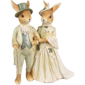 Clayre & Eef 6PR5019 Decorative Rabbit Brown Green...